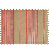 Red white beige elegant stripes main cotton curtain designs